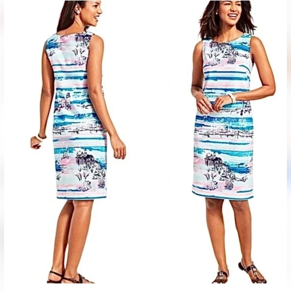 Talbots Sleeveless Striped Sheath Dress – Size 6